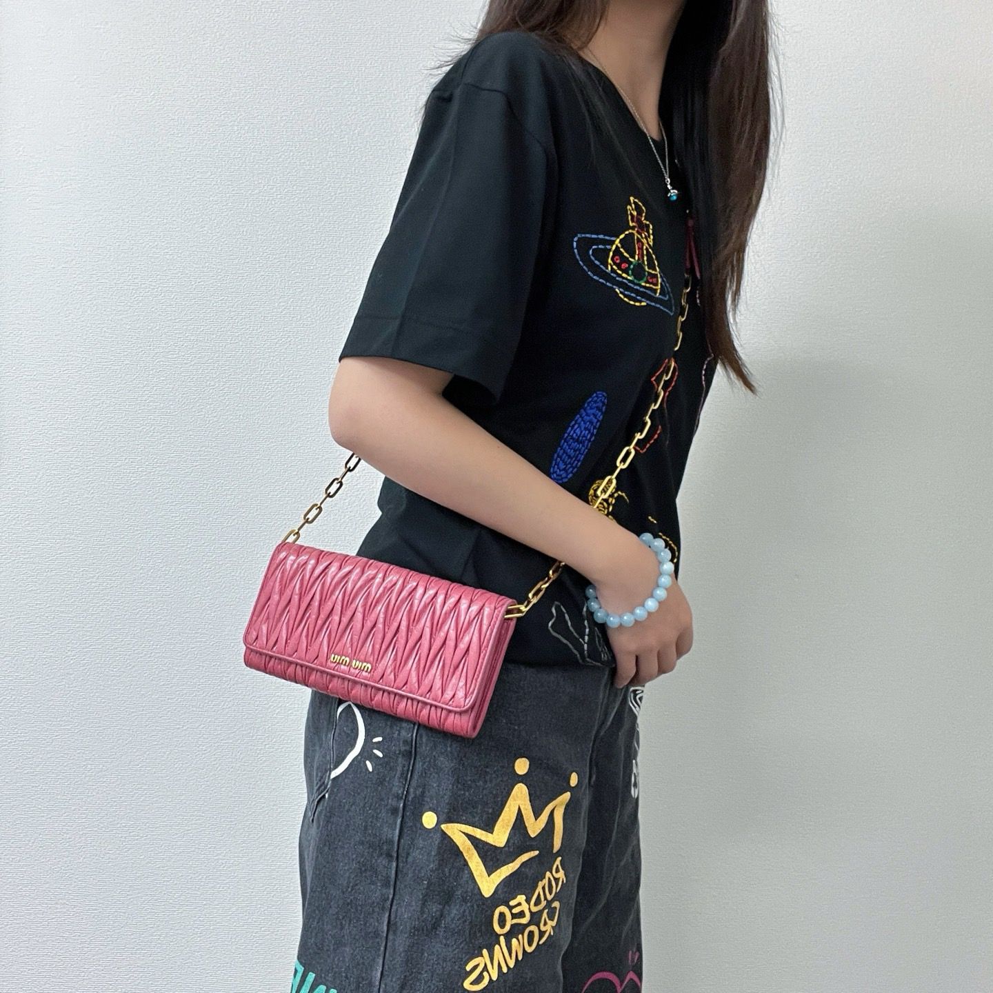 miumiu全皮褶皺woc $2880
