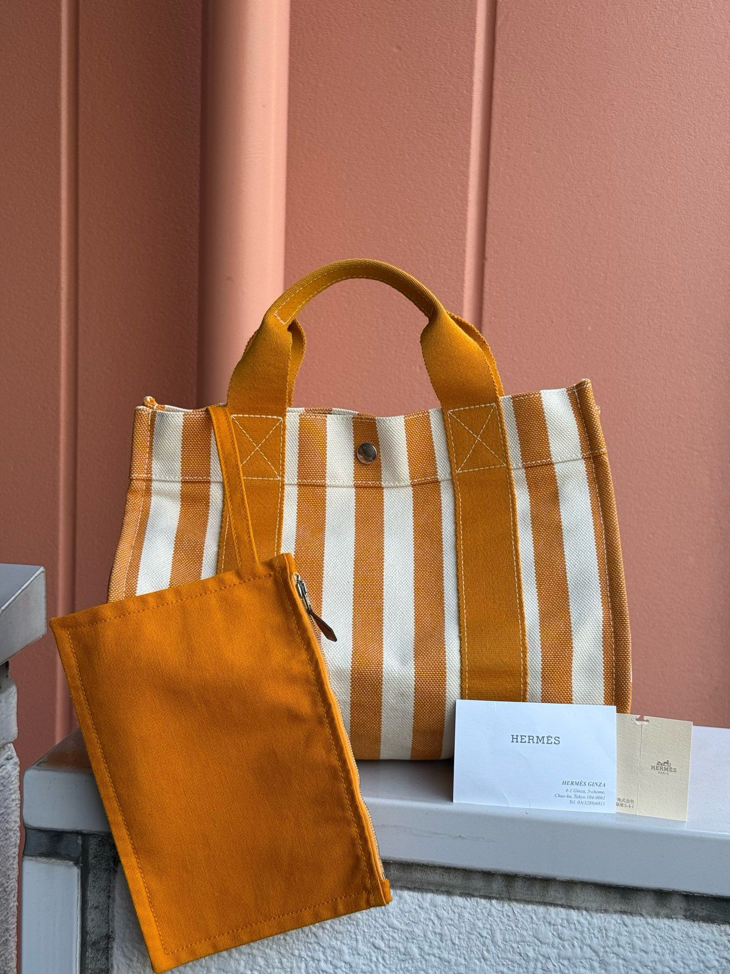 愛馬仕Cannes條紋帆布包 ➕子袋
尺寸約32*28cm
$3468